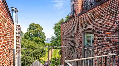 There is a private roof deck with views of the Boston Harbour