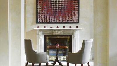 Fireplace and chairs at The Shelbourne, Dublin. Courtesy The Shelbourne, Dublin