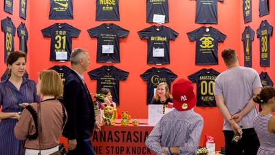 Anastasia Klose’s T-shirts proved a hit of Art Basel Hong Kong. May 2014