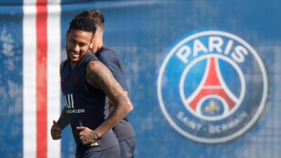 Neymar was in good spirits as he trained with his Paris Saint-Germain teammates. Reuters