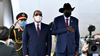 Abdel Fattah El Sisi and South Sudanese President Salva Kiir last November, when Mr El Sisi became the first Egyptian leader to visit South Sudan in decades. Photo: Reuters