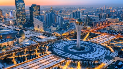 An aerial view of Astana. Low-cost summer airfares are available to the capital of Kazakhstan. Shutterstock