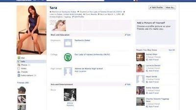 Sara Gonzalaz's profile was created for a corporate client who wanted to test the ability of employees to resist scams on social-networking sites.