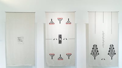 Abu Dhabi, United Arab Emirates, September 13, 2017: An installation by artist Dina Khorchid titled Engram, part of the Community and Critique: SEAF 2016/2017 Cohort 4 group exhibition at Warehouse 421 in the Mina Zayed area of Abu Dhabi on September 13, 2017. The show runs from September 16th to January 14th. Christopher Pike / The National Reporter: Nick Leech Section: Arts & Culture