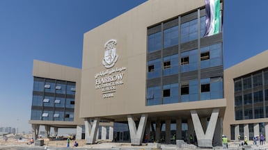 Harrow International School Dubai sits on a 50,000-square-metre site in Jumeirah Village Circle. Chris Whiteoak / The National