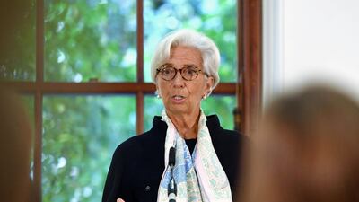IMF Managing Director Christine Lagarde speaking at a news conference in London. Reuters