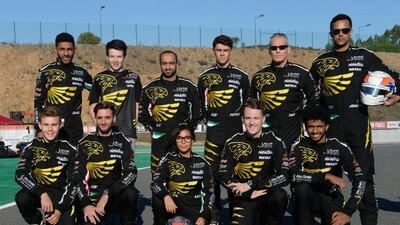 Amna Al Qubaisi, centre bottom row, alongside the rest of Team UAE competing at the Rotax MAX Challenge Grand Finals in Portugal. Courtesy: Abu Dhabi Racing