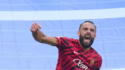 Mallorca's Vedat Muriqi celebrates after scoring. Getty