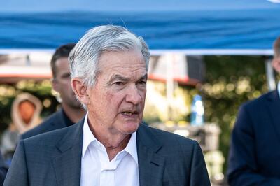 Jerome Powell, chairman of the US Federal Reserve at the Jackson Hole Economic Symposium in August. The central bank is expected to leave interest rates unchanged in September. Bloomberg