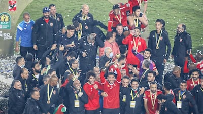 Al Ahly celebrate after beating Zamalek. AFP