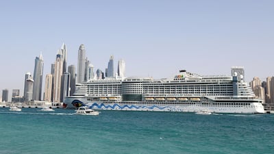 A German cruise ship docks at the Dubai Cruise Terminal. Chris Whiteoak / The National
