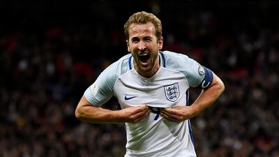 Harry Kane celebrates scoring the only goal of the game. Dylan Martinez / Reuters