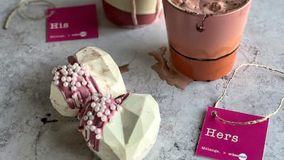 His & Hers red velvet love bombs, Dh160, Melange X Urban Nest. Photo: Urban Nest