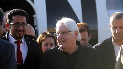 UN Special Envoy for Yemen Martin Griffiths arrives at Sana airport. EPA