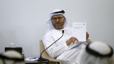 Dr Anwar Gargash, Minister of State for Foreign Affairs, says the UAE, a major transit hub, is on high alert to fight human trafficking. He unveiled a report on the problem on Monday. Ravindranath K / The National