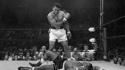 1965: Muhammad Ali’s champion status may well have been cemented by this image from 1965. The heavyweight boxer was only 23 years told when he knocked his 34-year old opponent Sonny Liston to the ground in the first round, defending his world title for the second year. Ali’s star status would endure, and this photo remained one of his most recognisable throughout his life. AP