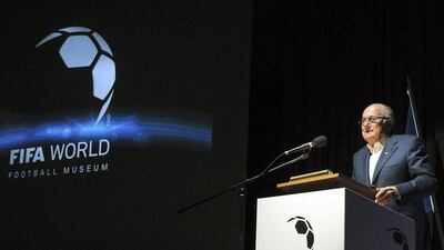 Fifa President Sepp Blatter speaks during an event for workers building the planned Fifa Museum at Zurich on June 25, 2015. Blatter has told a Swiss newspaper he has not quit as president, leaving the door open to stay on as head of world football's governing body that is gripped by a corruption scandal. Kurt Schorrer / Reuters