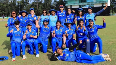 UAE celebrate qualification for the Women's Asia Cup. Courtesy ACC