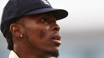 England's Jofra Archer looks on. AFP