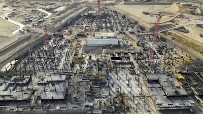Construction work progress at Expo 2020 site in Dubai as of February 2018. Courtesy Dubai Media Office