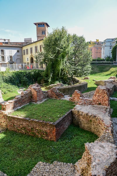 This cluster of walls in Milan are the remains of the Imperial Palace of Maximian. Photo: Ronan O'Connell