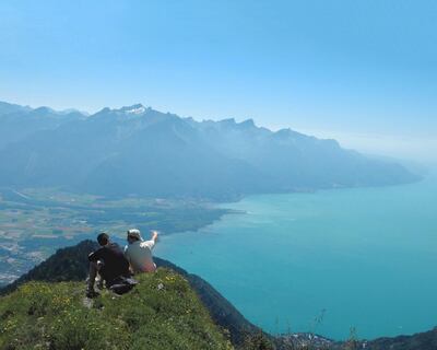 The top of Rochers de Naye, at 2,000 metres up, is spectacular on a clear day. Maude Rion/ Montreux Riviera Tourism