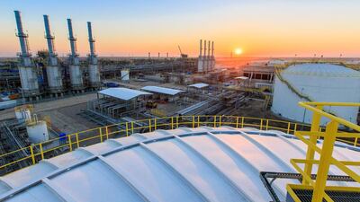 Lukoil started pumping 120,000 barrels per day, the minimum it needs to start getting paid by the government for its work at West Qurna 2. Above, the West Qurna oilfield central processing facility in Basra. Courtesy Lukoil