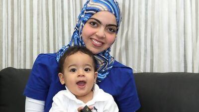 Chadia Abbas says that the in-home advice she received from the La Leche League leader Noura Al Khoori helped her breastfeed more comfortably. Pawan Singh / The National