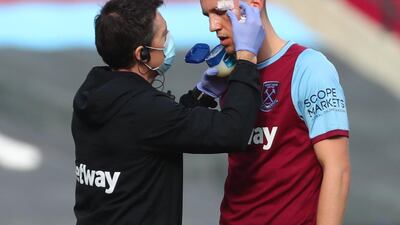 Tomas Soucek - 8: Got an injury that looked like it was straight out of Elm Street after a clash of heads at a corner. The gruesome wound fitted with his courageous display. Reuters