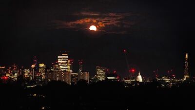 The blue supermoon over London. PA