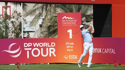 Jamie Donaldson of Wales tees off on the first hole. Getty Images