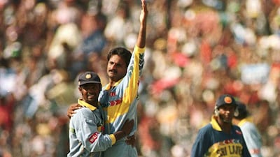 Javagal Srinath, right, was hot property at the 1996 World Cup, leading the co-hosts to the semi-finals, even though he was bowling on flat tracks. Srinath was India's great "tryer" and was unfortunate not to win a World Cup. But he was, along with fellow fast bowler Zaheer Khan, the most successful Indian bowler at the flagship tournament, taking 44 wickets. Ross Kinnaird / Allsport