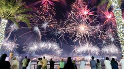 Yas Bay Waterfront in Abu Dhabi will light up with fireworks for Eid Al Etihad on December 2 and 3. Victor Besa / The National