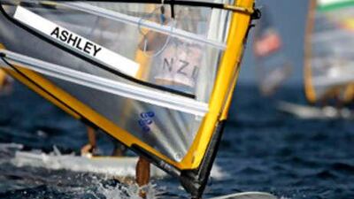 Tom Ashley approaches the down wind mark of race three.