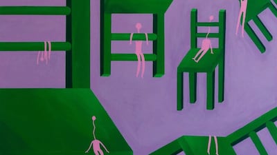 Emirati artist Khawla Almarzooqi’s canvases are surreal meditations on the emotions that are caused by the constrictions placed on the female mind and body.