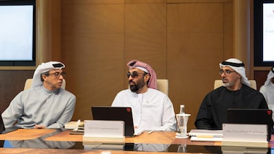 Sheikh Tahnoon bin Zayed, Deputy Ruler of Abu Dhabi and National Security Adviser, leads a meeting of the Investment Affairs Council on the first quarter performance of the emirate's biggest sovereign funds Photo: Abu Dhabi Media Office