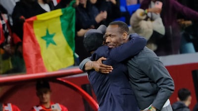Senegal's head coach Pape Bouna Thiaw celebrates. EPA
