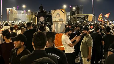 Protesters attempted to cross the Jumhuriya bridge leading to the Green Zone, where the Danish embassy is, but were pushed back by security forces. AP
