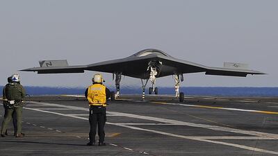 An unmanned X-47B made by the US defence firm Northrop grumman. The company is aiming to grow its sales in the Middle East. Courtesy Alan Radecki / Northrop Grumman