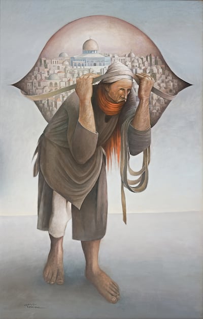 Sliman Mansour’s Jamal Al Mahamel, also called Camel of Hardship, is perhaps his most recognisable work. Photo: Faris S Mansour