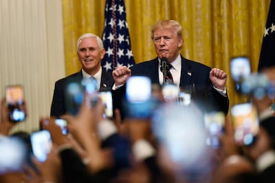 Donald Trump took to Twitter to hit back at his accusers, calling them liars. AP