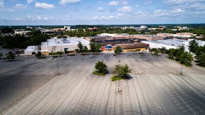 The empty car park at Lakeforest Mall in Gaithersburg, Maryland, which closed in March 2023, 45 years after opening