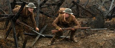 Dean-Charles Chapman, left, and George MacKay in a scene from '1917' directed by Sam Mendes. AP