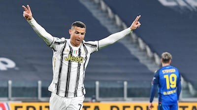 Juventus attacker Cristiano Ronaldo celebrates scoring his team's second goal during their 4-1 win over Udinese at the Allianz Stadium in Turin on January 3. EPA