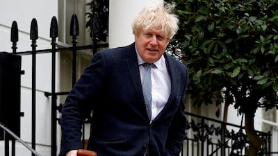 Former British prime minister Boris Johnson leaves his home in London. Reuters