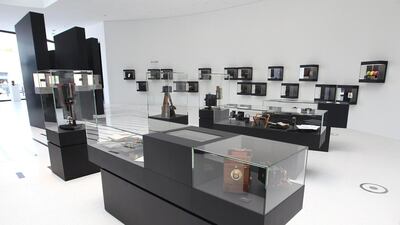 Cameras on display at the new headquarters of Leica in Wetzlar, Germany. Daniel Roland / AFP