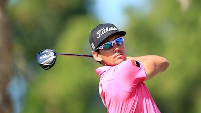 DUBAI, UNITED ARAB EMIRATES - FEBRUARY 05: Rafa Cabrera-Bello of Spain plays his tee shot at the par 5, third hole during the second round of the 2016 Omega Dubai Desert Classic on the Majlis Course at the Emirates Golf Club on February 5, 2016 in Dubai, United Arab Emirates. (Photo by David Cannon/Getty Images)