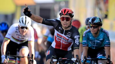 Australia's Caleb Ewan celebrates after winning Stage 11 of the Tour de France on Wednesday, September 9. AP