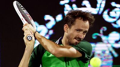 Russia's Daniil Medvedev in action against Kazakhstan's Alexander Shevchenko. Reuters