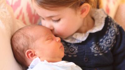 An early photo of Prince Louis and Princess Charlotte, released to celebrate her third birthday on May 2, 2018. Kensington Palace via Reuters